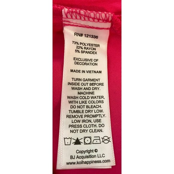 Betsey Johnson Pink Scrub Heart on sleeve Top Pockets 2X - Picture 4 of 9